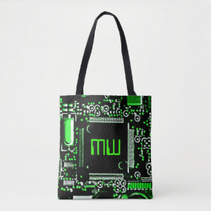 Circuit Green 2 Monogram all over tote bag