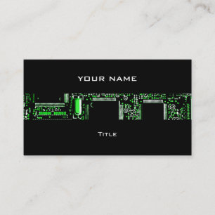 Circuit Green 2 stripe business card black back