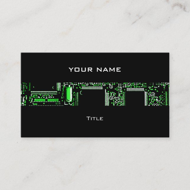 Circuit Green 2 stripe business card black back (Front)
