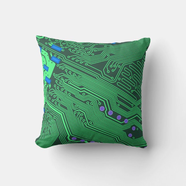 Circuit Pattern Throw Pillow (Front)