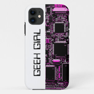 Circuit Pink "Geek Girl" iPhone case white