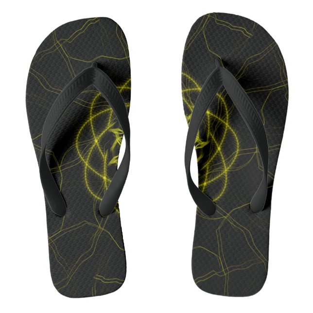 Circuit Pulse – Futuristic Fractal Art Thongs (Footbed)