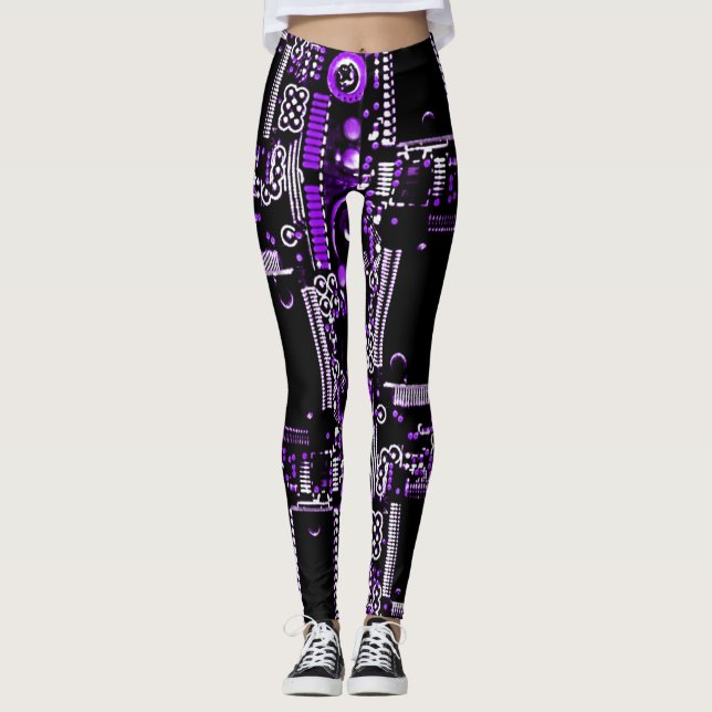 Circuit Purple 2 all over leggings (Front)