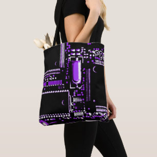 Circuit Purple 2 all over tote bag