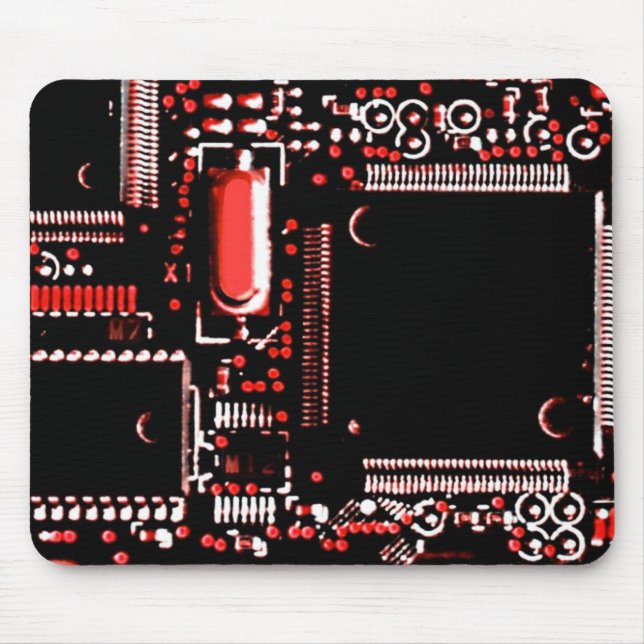 Circuit Red 2 mouspad Mouse Pad (Front)