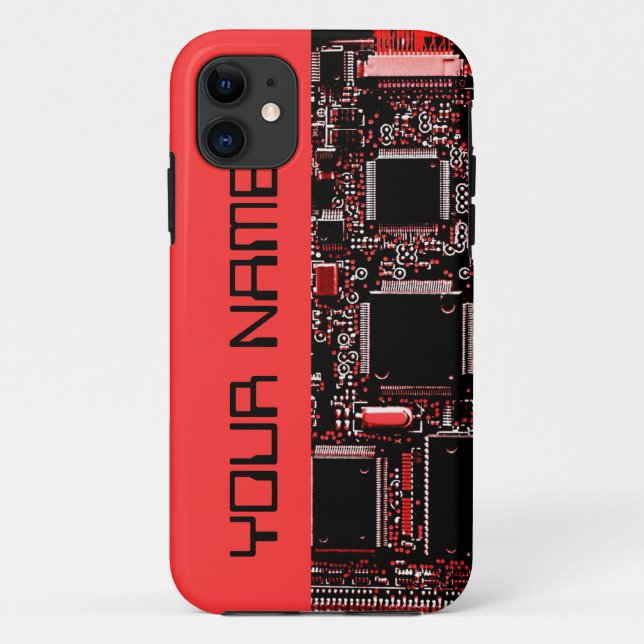 Circuit Red 2 "Name" iPhone 5 case side red (Back)