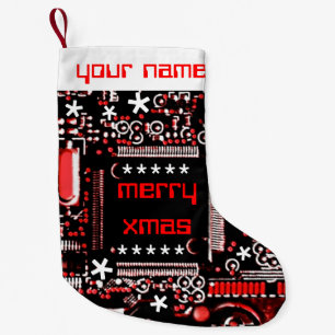 Circuit Red 2 Name stocking two sided