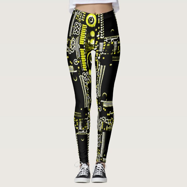 Circuit Yellow 2 all over leggings (Front)