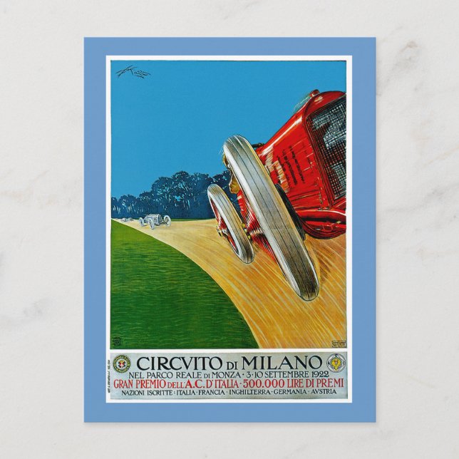 Circuito Di Milano Postcard (Front)
