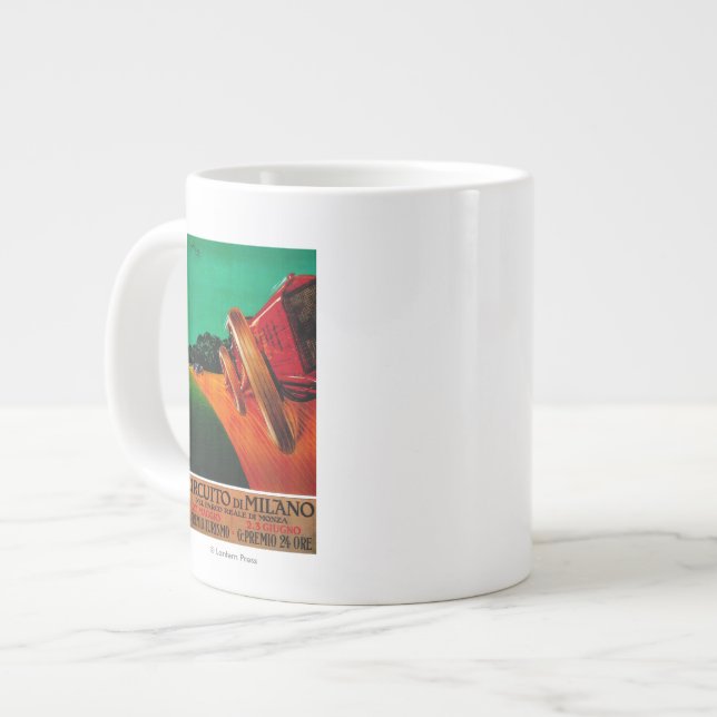 Circuito Di Milano Vintage PosterEurope Large Coffee Mug (Front Left)
