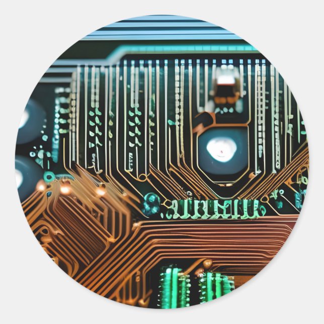 Circuitry Classic Round Sticker (Front)