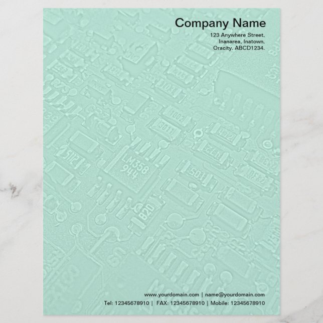 Circuitry - Pale Turquoise Customised Letterhead (Front)