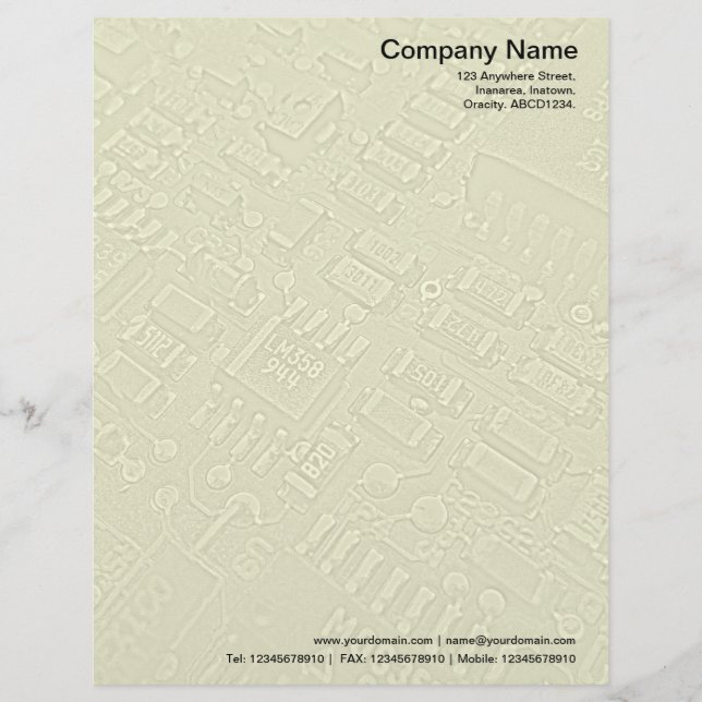 Circuitry - Pale Yellow Letterhead Design (Front)