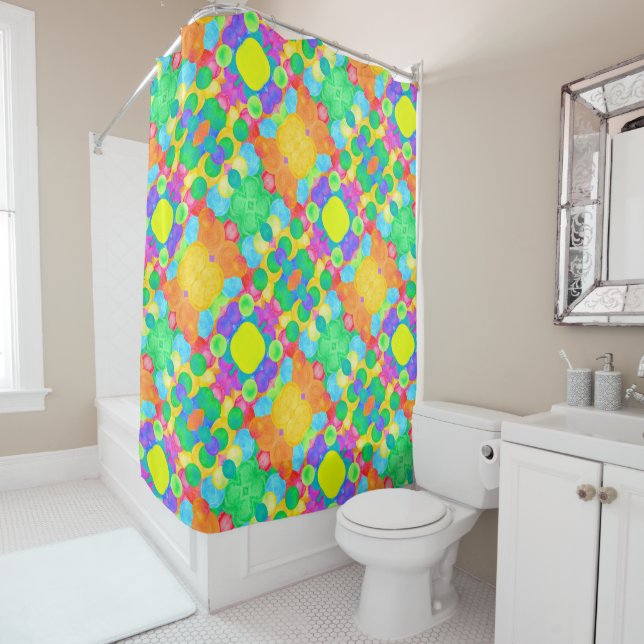 circular abstract art  shower curtain (In Situ)