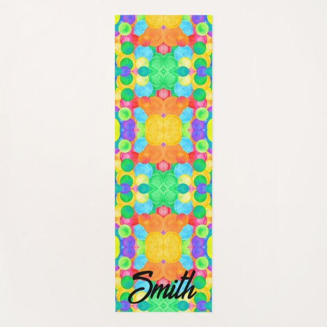 circular abstract art  yoga mat (Front)