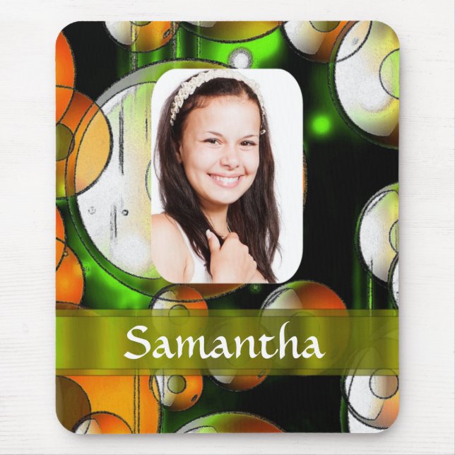Circular abstract photo template mouse pad (Front)