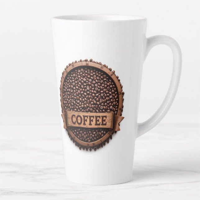 Circular Arrangement of Coffee Beans Latte Mug (Right)