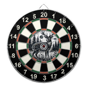 Circular Art of Deer Target Dartboard
