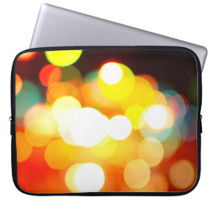 Circular Bokeh: Christmas Light Abstract Laptop Sleeve