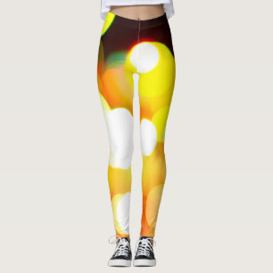 Circular Bokeh: Christmas Light Abstract Leggings