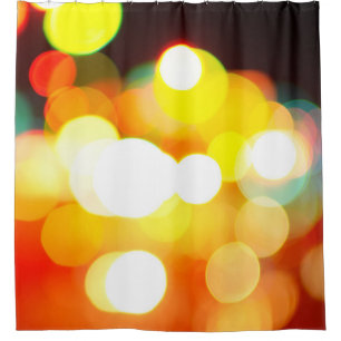Circular Bokeh: Christmas Light Abstract Shower Curtain