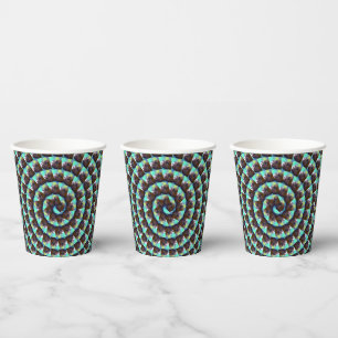 Circular Brown And White Guinea Pig Pattern, Paper Cups