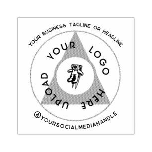 Circular Business Logo with Social Media Rubber Stamp