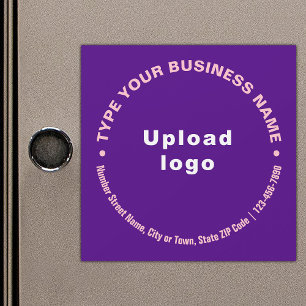 Circular Business Texts on Purple Magnetic Card