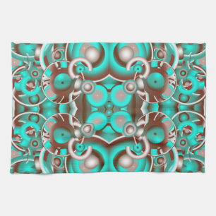 Circular Celestial Concentric Circles Pattern Tea Towel