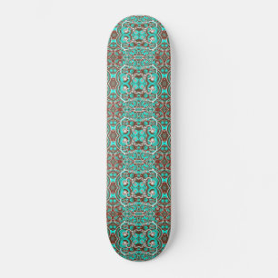 Circular Celestial Concentric Circles Patterned Skateboard