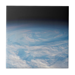 Circular Cloud Formation Over South Pacific Ocean. Ceramic Tile