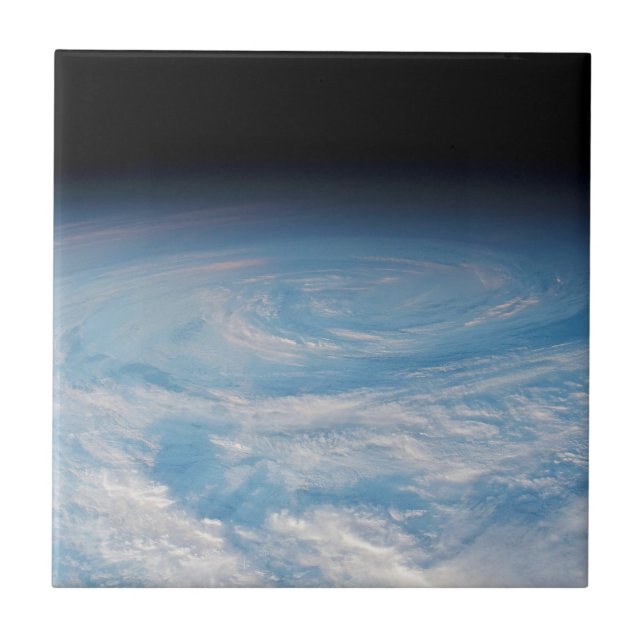 Circular Cloud Formation Over South Pacific Ocean. Ceramic Tile (Front)