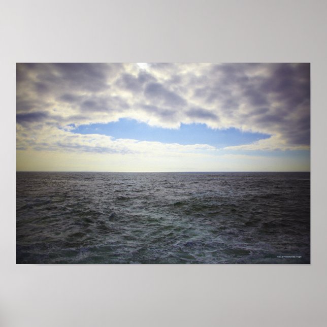 Circular Clouds over the Atlantic Ocean Poster (Front)