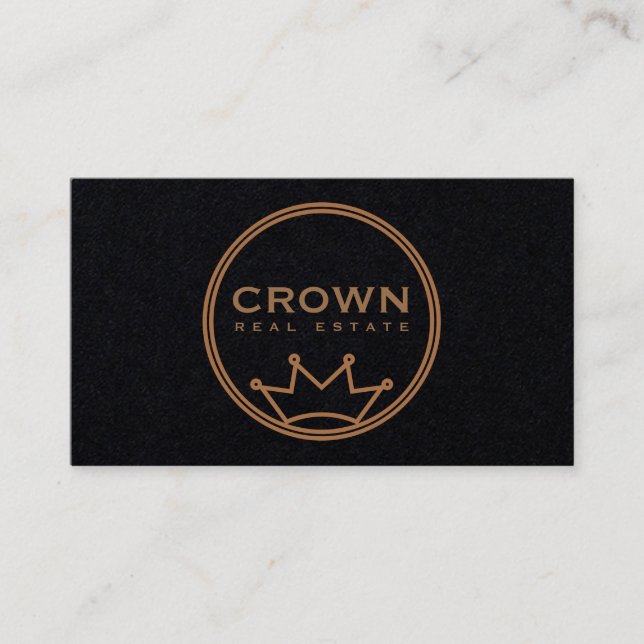 Circular Crown Logo Business Card (Front)