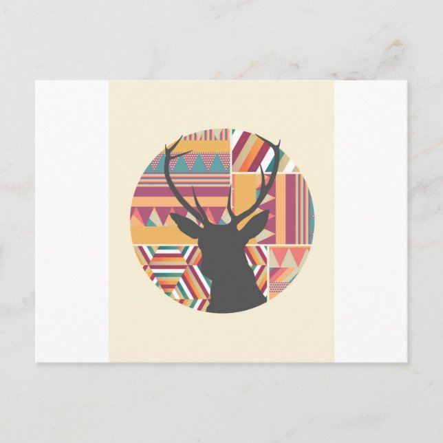 Circular Deer Postcard (Front)