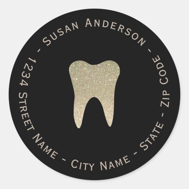 Circular Dental Return Address Label (Front)