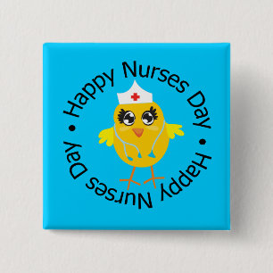 Circular Design Happy Nurses Day 15 Cm Square Badge