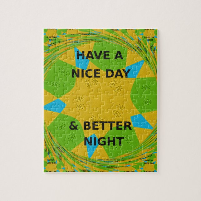 Circular Design  "Have a Nice Day & Better Night" Jigsaw Puzzle (Vertical)