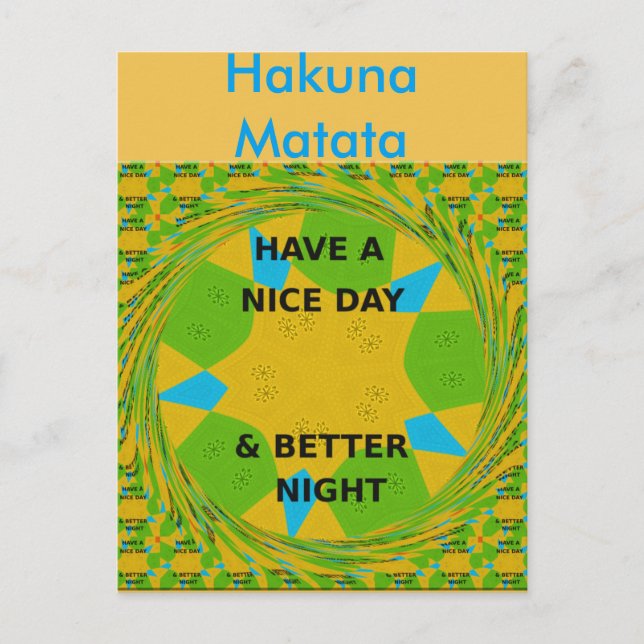 Circular Design  "Have a Nice Day & Better Night" Postcard (Front)