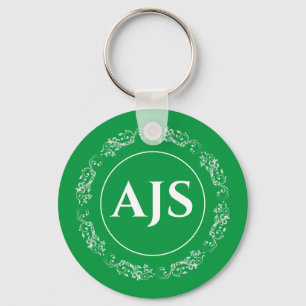 Circular design with Monogramm. Key Ring