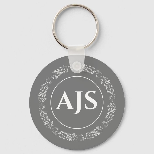 Circular design with Monogramm. Key Ring (Front)