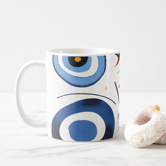 Circular Dimension Dance Abstract Coffee Mug (With Donut)
