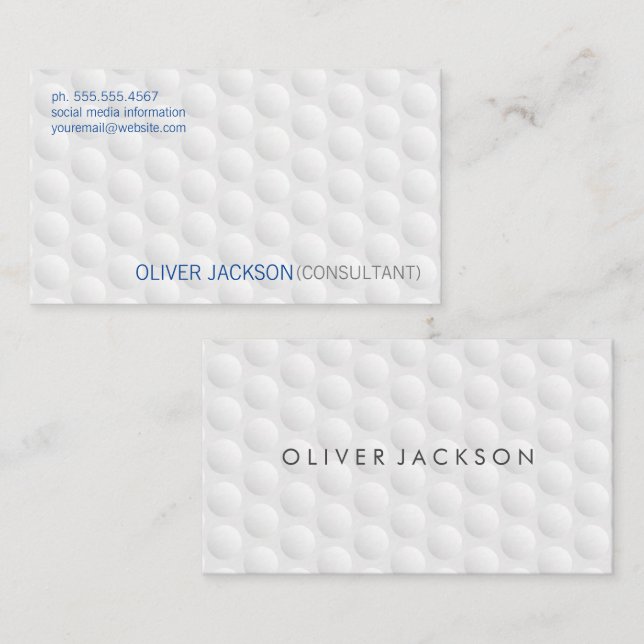 Circular Dimples | Simple White Pattern Business Card (Front/Back)