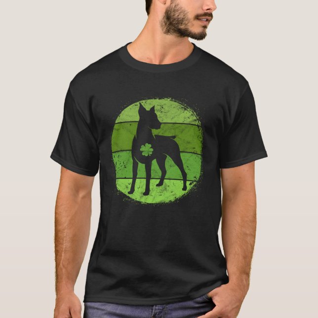 Circular Doberman Irish Shamrock  Dog St Patrick s T-Shirt (Front)
