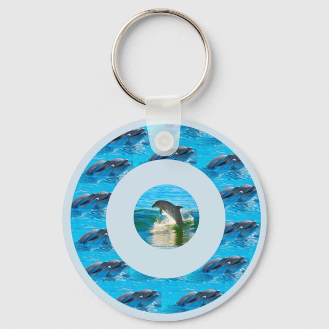 Circular Dolphin Pattern, Key Ring (Front)