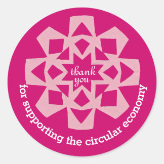 Circular economy thank you sticker pink snowflake