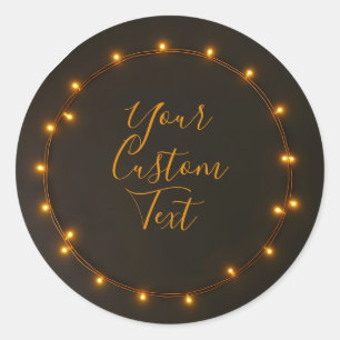 Circular Festive Lights Custom Template Classic Round Sticker