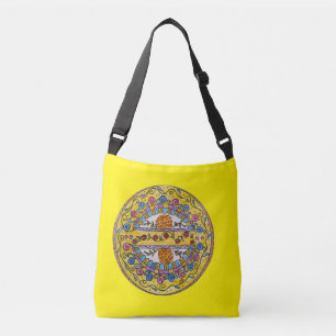 Circular Floral Design Cross Body Bag