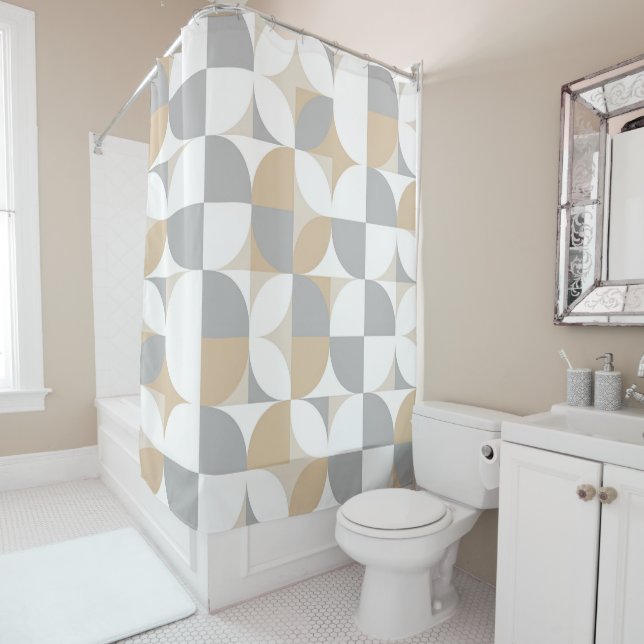 Circular Flow – Bauhaus Style Shower Curtain (In Situ)