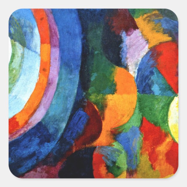 Circular Forms, Sun, Moon--abstract artwork Square Sticker (Front)